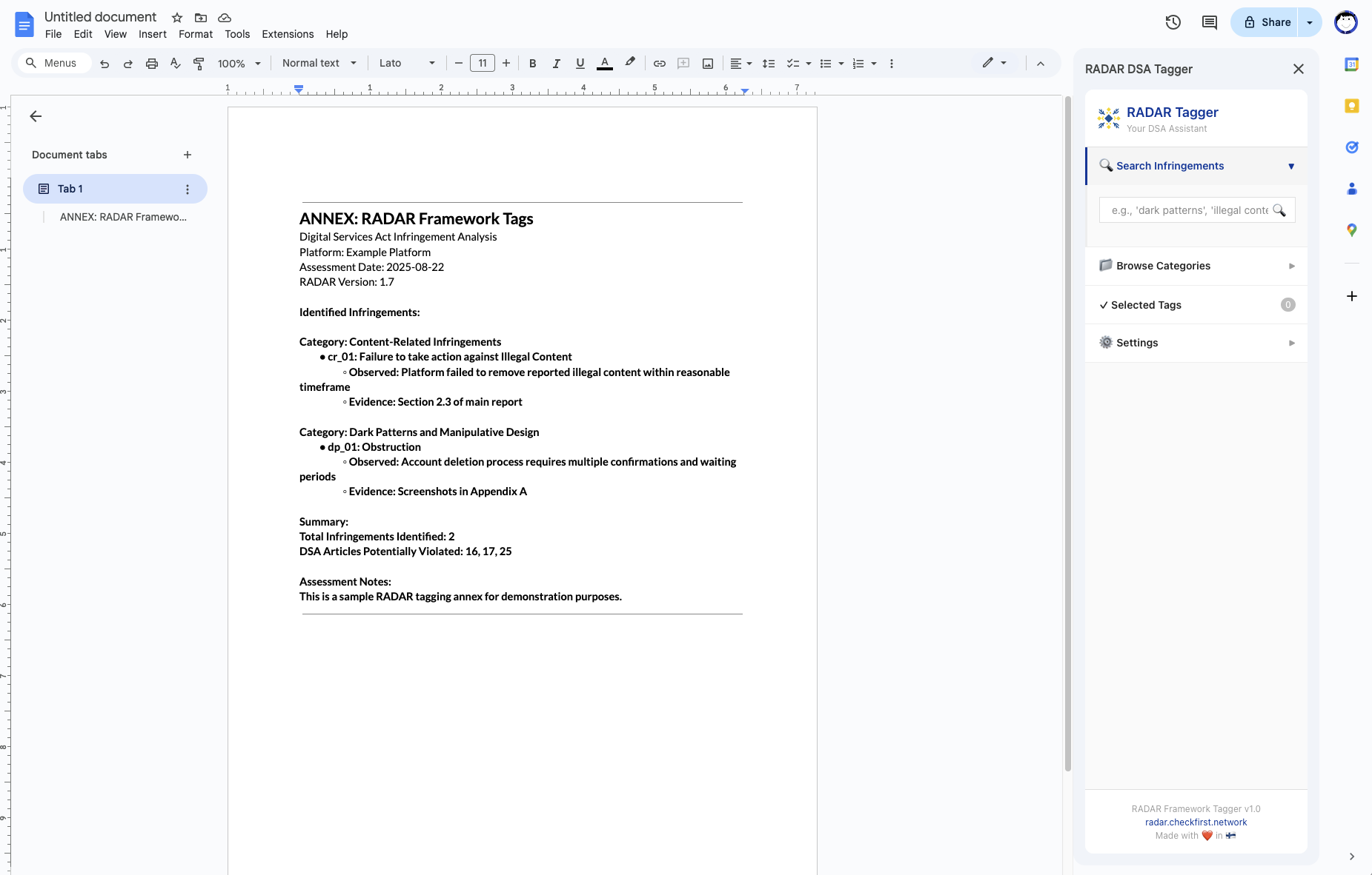 Google Docs Add-On Screenshot 3