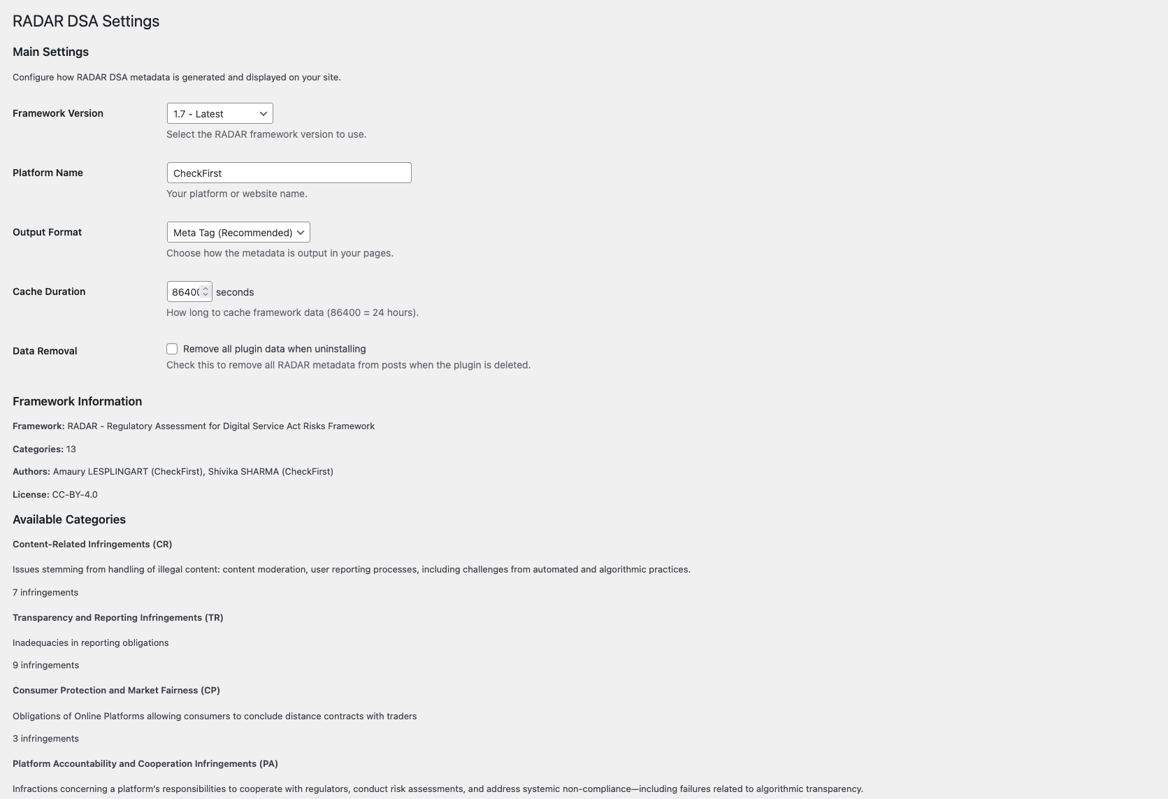 WordPress Plugin Screenshot 2